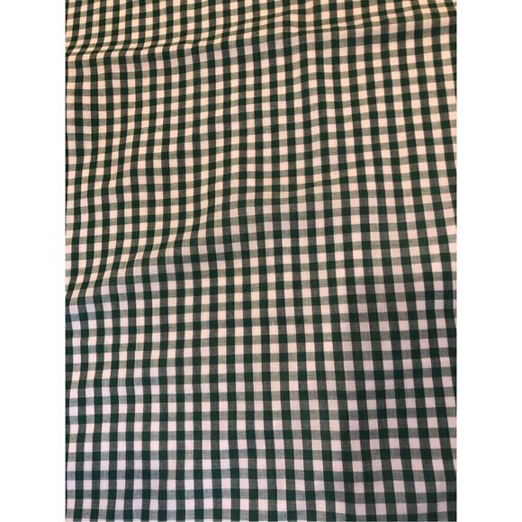 Vintage Gingham Hand Made Lined Tablecloth 54” x 54” Green & White Cotton - Picture 5 of 7